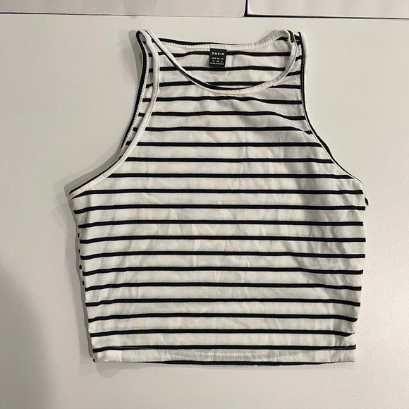 SHEIN Kids 3 Pack Tank Tops White Black Stripe Sleeveless Tops Size M - Picture 9 of 9